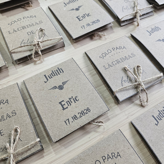 Portapañuelos Personalizados para Bodas | Lágrimas de Felicidad