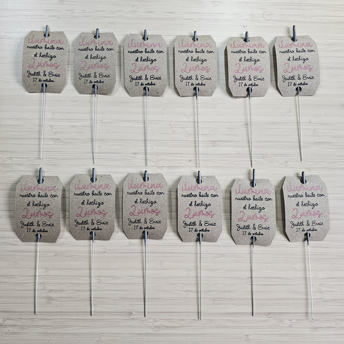 Personalized Wedding Sparklers | Tag with Names, Date, and Message