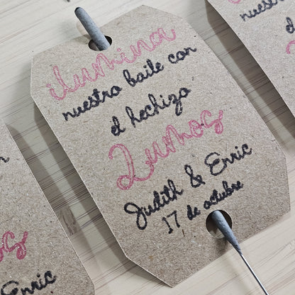 Personalized Wedding Sparklers | Tag with Names, Date, and Message