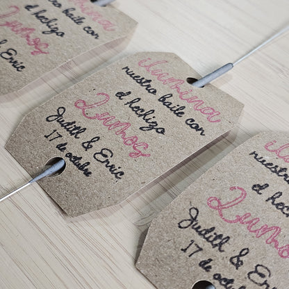 Personalized Wedding Sparklers | Tag with Names, Date, and Message